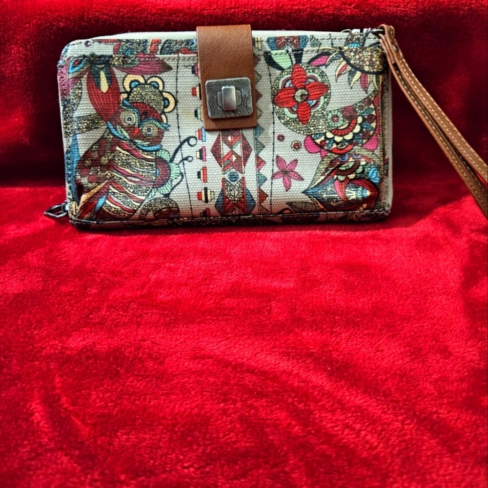 Sackroot Wristlet-Owl Design-Vibrant Multicolor - Picture 5 of 10